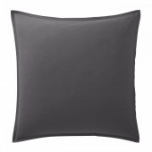 Taie d'oreiller coton percale lavé anthracite