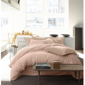 Parure Percale de Coton Lavé 80 fils/cm2 Rose