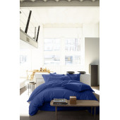 Parure Percale de Coton Lavé 80 fils/cm2 Bleu majorelle
