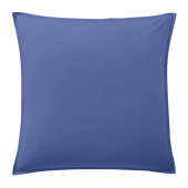 Taie d'oreiller coton percale lavé bleu majorelle