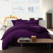 Parure Percale de Coton Lavé 80 fils/cm2 violet