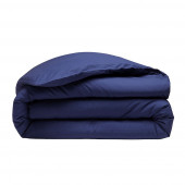 Housse de couette Percale de Coton Lavé 80 fils/cm2 Marine