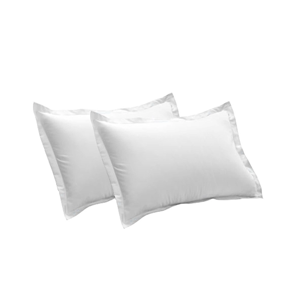 Lot 2 taies d'oreillers blanches 50x70cm Airbnb & Hotels - Facile à  repasser - coton