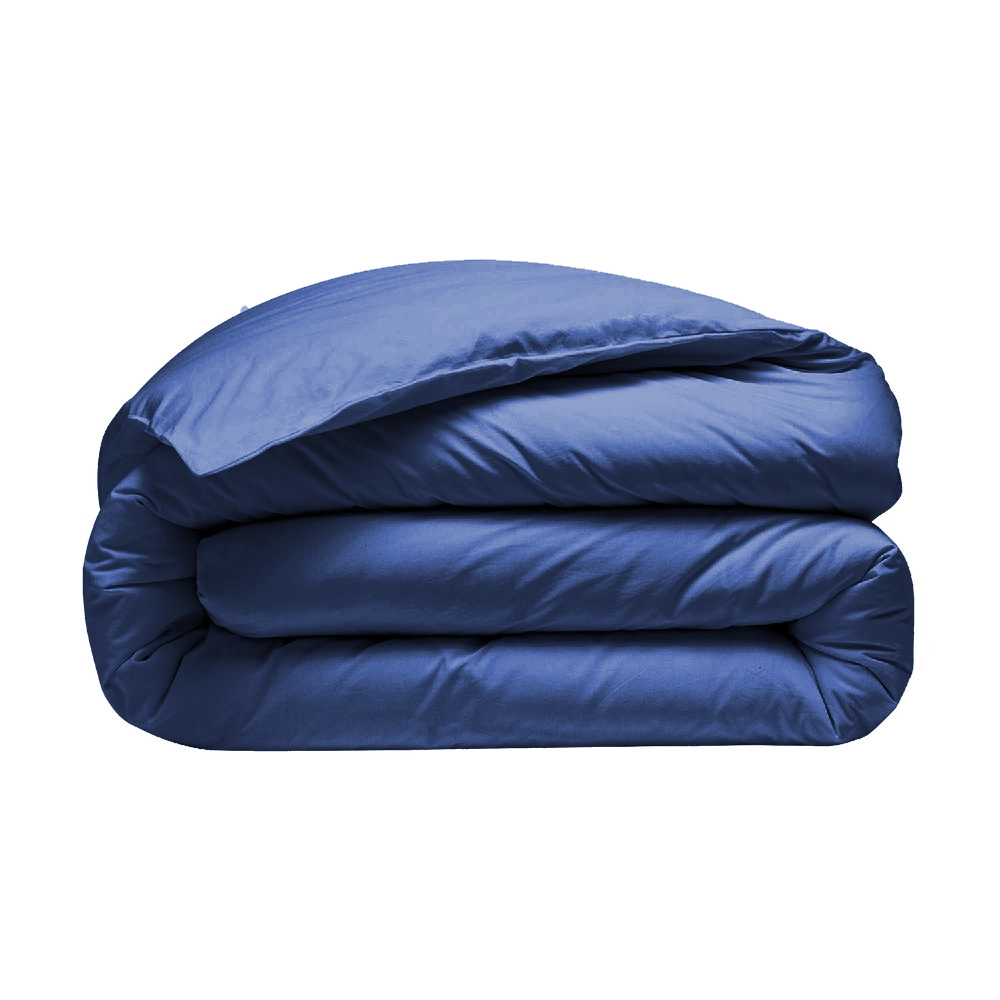 Housse de couette 280x240 + 2 taies 65x65 cm – 100% Percale – Tissage serré 80 fils - Finition rabat – Traitement Easy Care