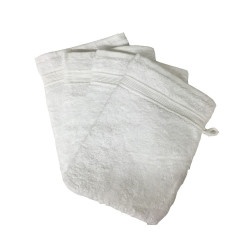 Lot de 4 Gants de Toilette - 20x15 - Blanc