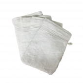 Lot de 4 Gants de Toilette - 20x15 - Blanc
