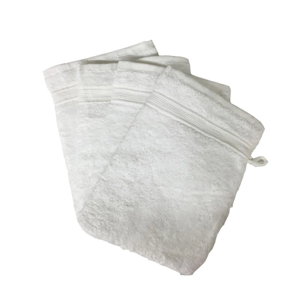 Lot de 10 gants de toilette 100 % coton éponge 600g/m² 20x15 cm - Absorbants, nettoient en douceur, pour un usage quotidien