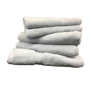Lot de 5 Grandes Serviettes Eponge 600 g/m²  100 % coton - Grise