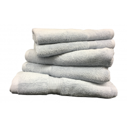 Lot de 5 Grandes Serviettes Eponge 600 g/m²  100 % coton - Grise