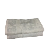 Lot de 5 serviettes gris perle, éponge 100 % coton 600 g/m² - Douceur et absorption, 3 tailles adaptées à chaque besoin