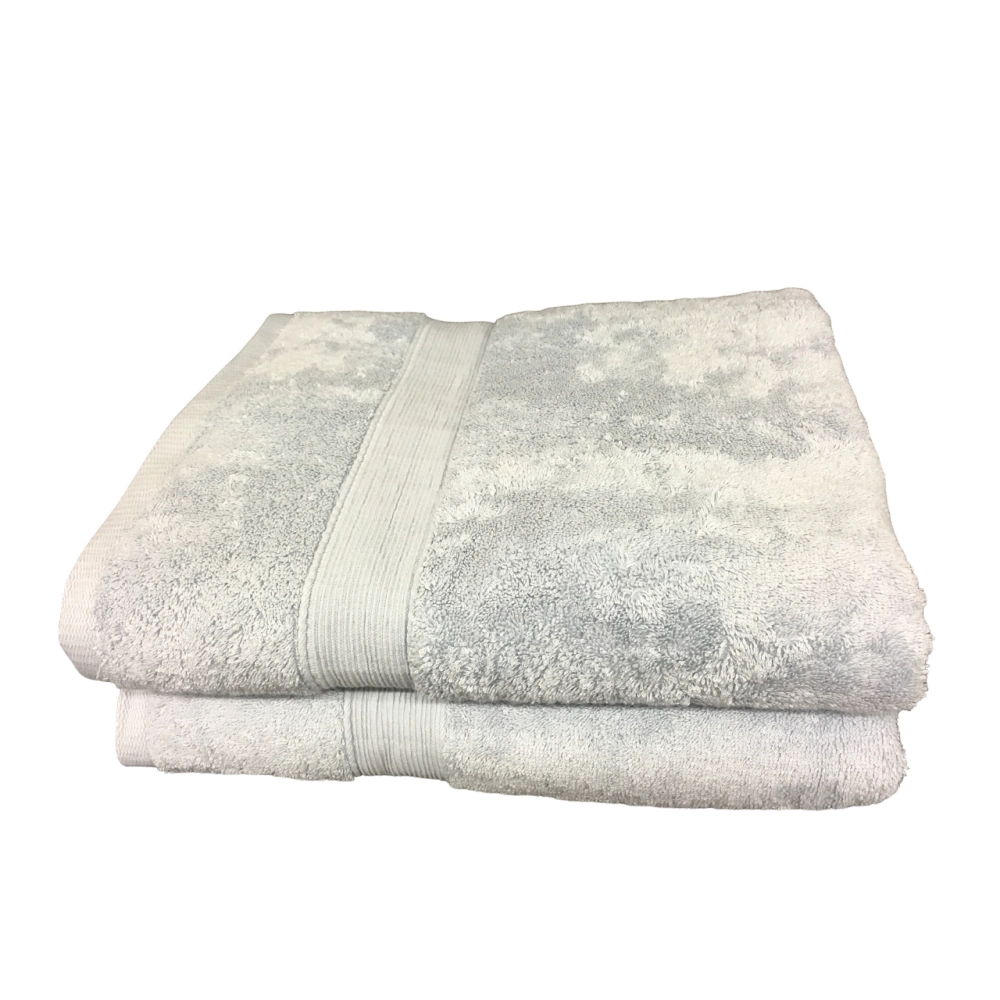 Lot de 5 serviettes gris perle, éponge 100 % coton 600 g/m² - Douceur et absorption, 3 tailles adaptées à chaque besoin