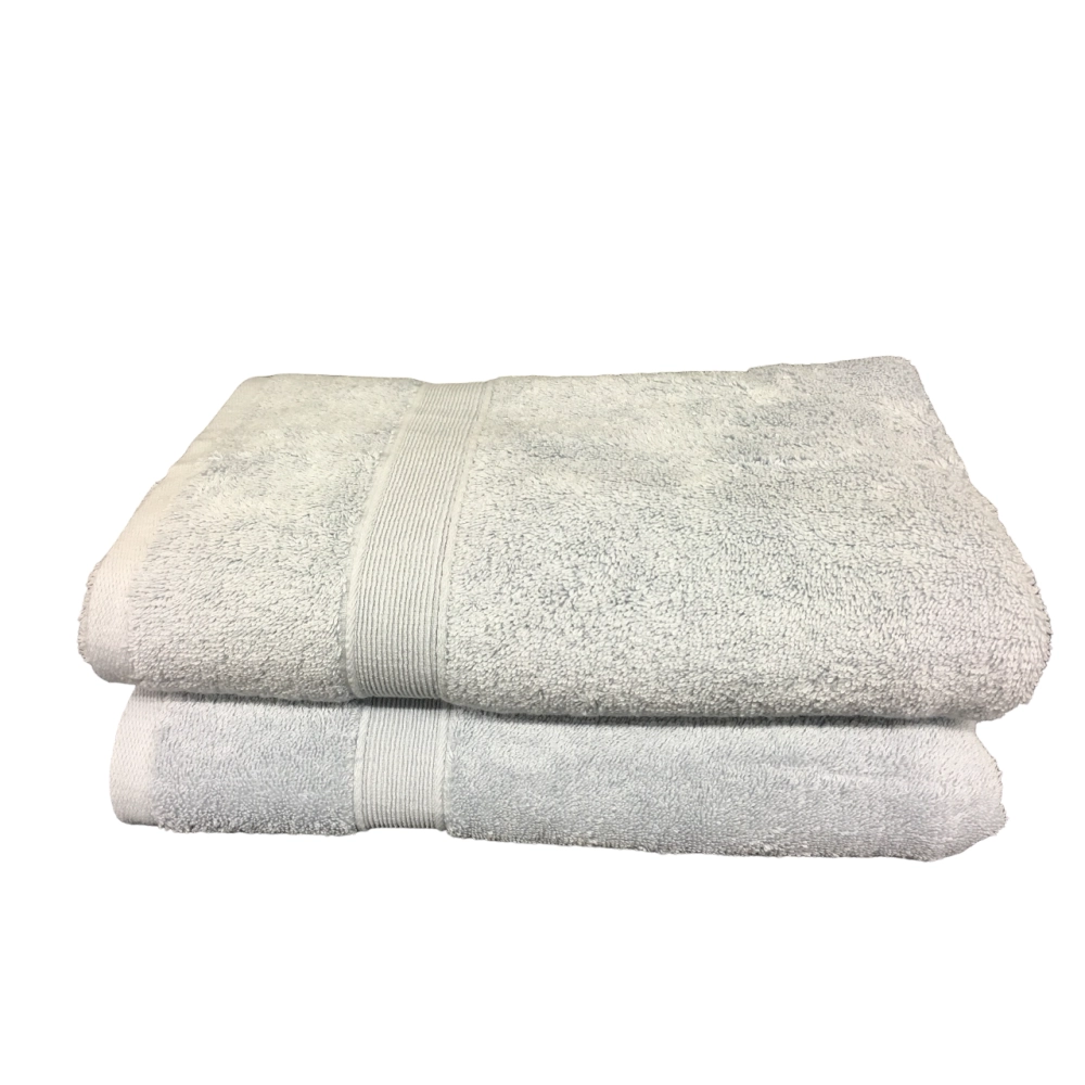 Lot de 5 serviettes gris perle, éponge 100 % coton 600 g/m² - Douceur et absorption, 3 tailles adaptées à chaque besoin