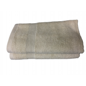 image deux serviettes de bain taupe 50x100 cm