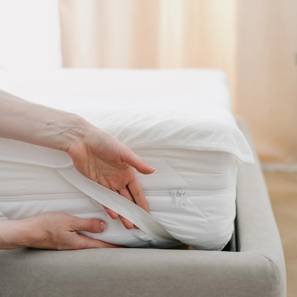 Protège-Matelas Imperméable en Bouclette Coton – Alèse Plateau Respirante, Douce et Résistante pour Protection Literie Durable