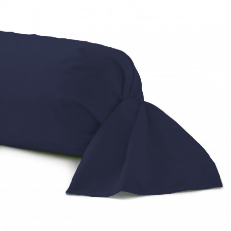 Taie de traversin 43x185 cm fabrication française 100% coton bleu foncé