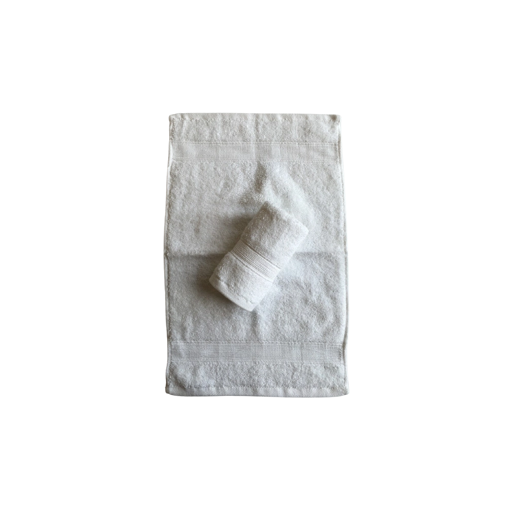 Lot de 2 Serviettes Invités Blanche - 30x50