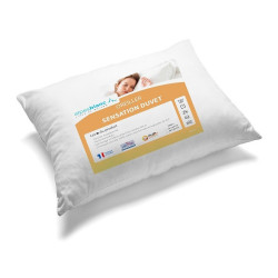 Oreiller sensation duvet 50x70 cm avec encart