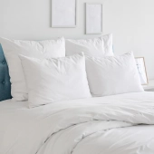 Oreiller Sensation Duvet Moelleux et Gonflant, Confort Hôtel – Enveloppe 100% Coton – Fabrication Française – Lavable – 50x70 cm