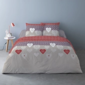 Housse de couette avec 2 taies carrées|flanelle coton|Naty