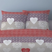 Housse de couette avec 2 taies carrées|flanelle coton|Naty