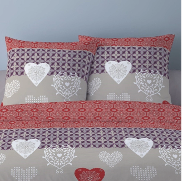 Housse de couette avec 2 taies carrées|flanelle coton|Naty