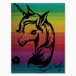 Serviette de plage Double Licorne Multicolore 150x170