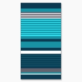 Serviette de plage rayures bleues et grises 90x170 cm - 100 % coton égyptien , design classique et indémodable