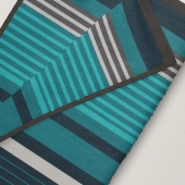 Serviette de plage rayures bleues et grises 90x170 cm - 100 % coton égyptien , design classique et indémodable