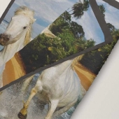 Serviette de plage coton Chevaux Plage 90x170cm
