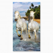Serviette de plage Chevaux Plage 90x170cm sur fond neutre