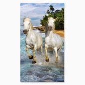 Serviette de plage coton Chevaux Plage 90x170cm