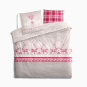 Parure de draps | Esprit chalet | Pur coton | Vanoise Rouge