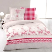Parure de draps | Esprit chalet | Pur coton | Vanoise Rouge