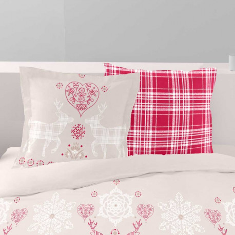 Taies d'oreillers Vanoise rouge de 65x65cm