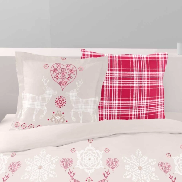 Taies d'oreillers Vanoise rouge de 65x65cm
