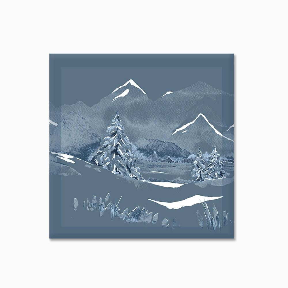 Lot 2 taies carrées  Esprit montagne   Pur coton   Nuit Des Alpes
