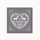 Lot de 2 taies carrées|Winter rouge et gris|pur coton