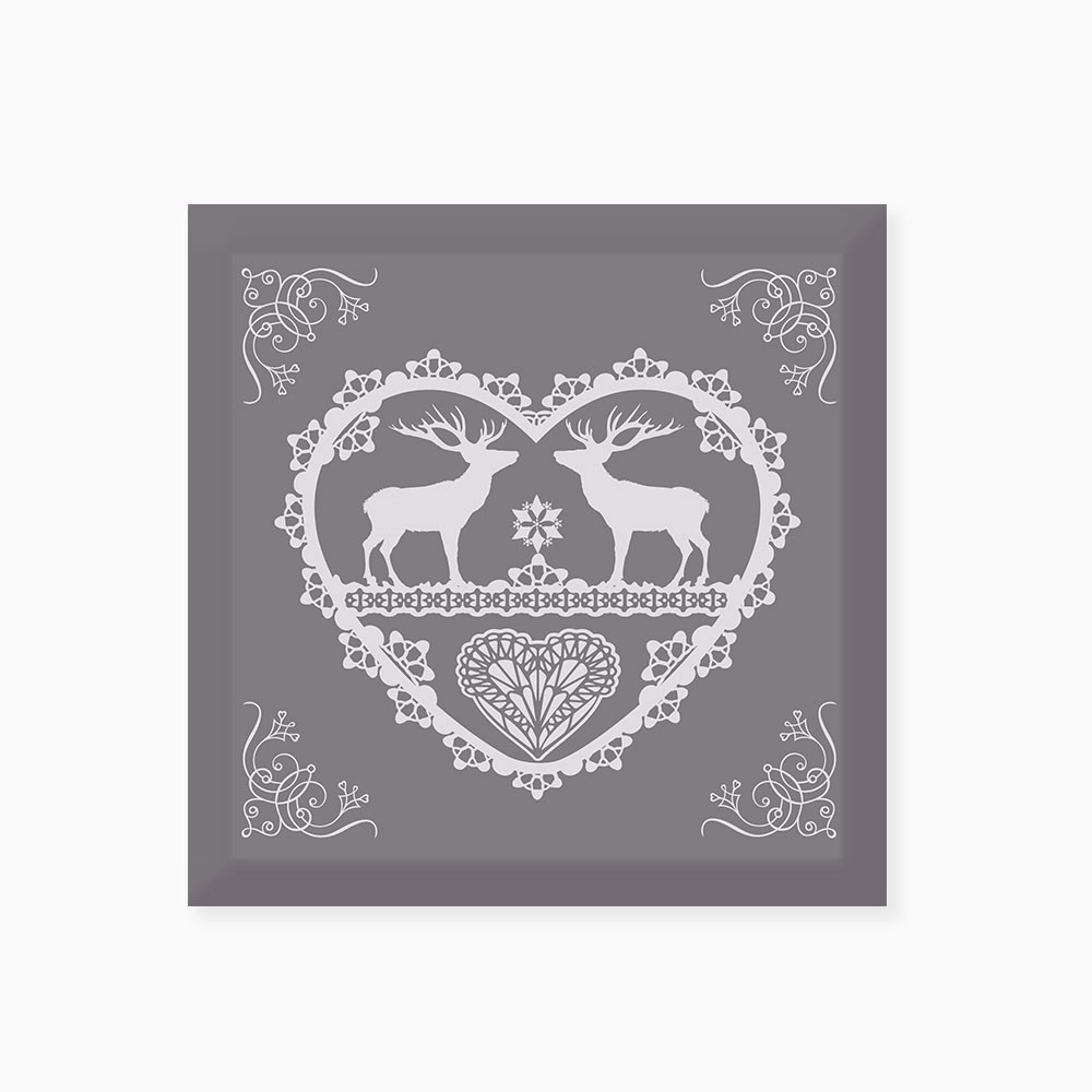 Lot de 2 taies carrées|Winter rouge et gris|pur coton