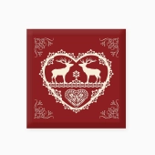 Lot de 2 taies carrées|Winter rouge et gris|pur coton