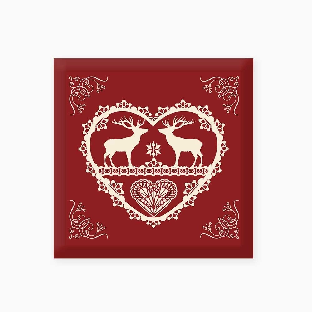 Lot de 2 taies carrées|Winter rouge et gris|pur coton
