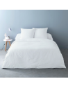 Housse de couette rayée blanc satin de coton
