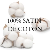 Housses de Couette Unies rayées Pur Satin de Coton 78 fils + 2 taies 65x65 cm – Doux et Respirant – Finition Boutons