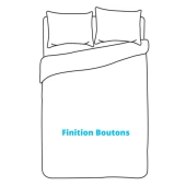Housses de Couette Unies rayées Pur Satin de Coton 78 fils + 2 taies 65x65 cm – Doux et Respirant – Finition Boutons