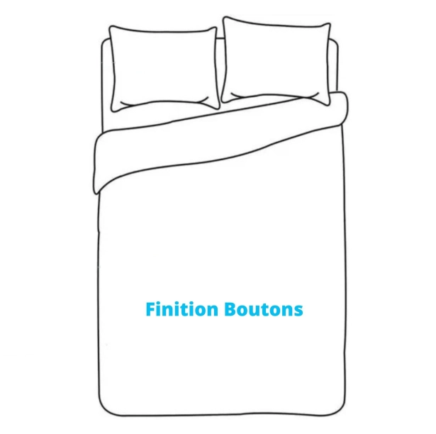 Housses de Couette Unies rayées Pur Satin de Coton 78 fils + 2 taies 65x65 cm – Doux et Respirant – Finition Boutons