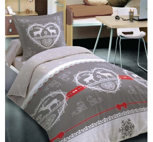 Chalet Winter Gris 140x200 Alpes blanc