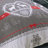 Motif de la housse de couette chalet winter gris 140x200