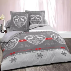 Housse de Couette 220x240 Chalet Winter Gris