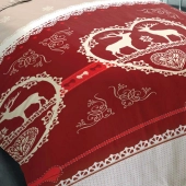 Parure Chalet Winter Rouge coton 90x190 cm (3p)