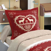 Taie d'oreiller Parure de draps Chalet Winter Rouge 90x190
