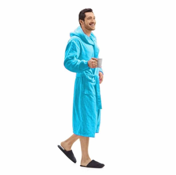 Peignoir de bain avec capuche 450 g/m² – 70% Coton peigné, 30% Bambou – Ultra doux, confortable et absorbant – hypoallergénique